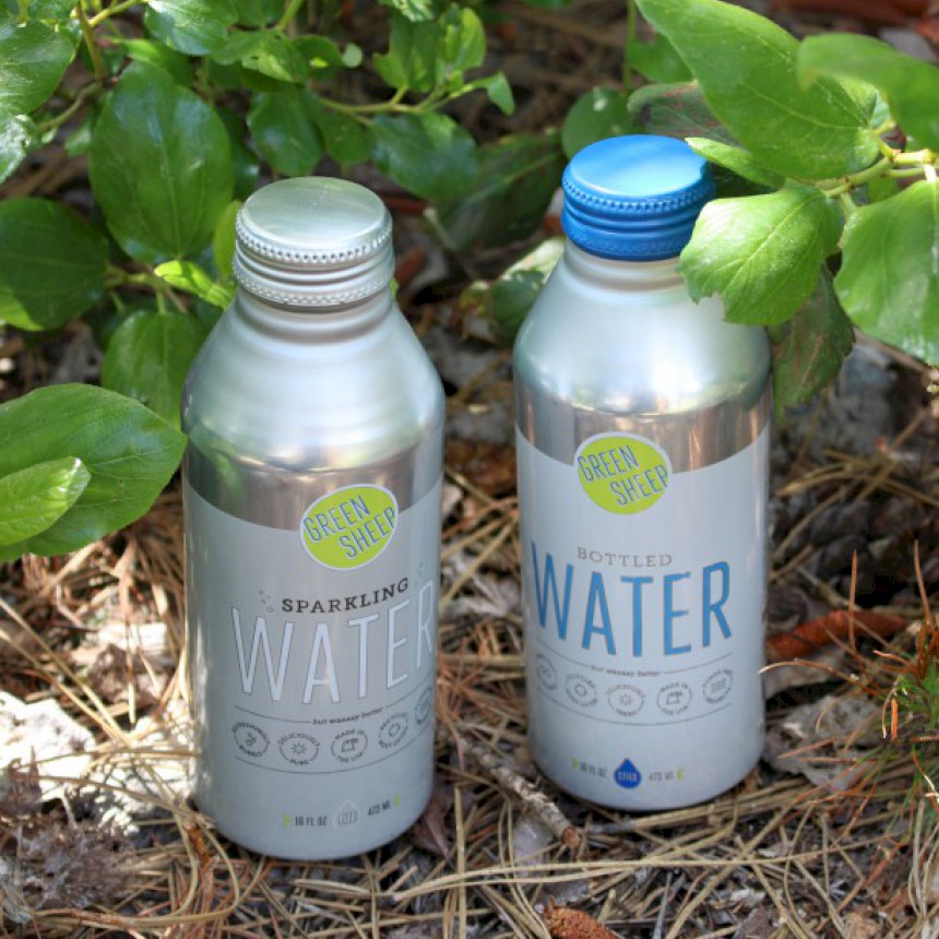 Water in Aluminum Bottles from Green Sheep